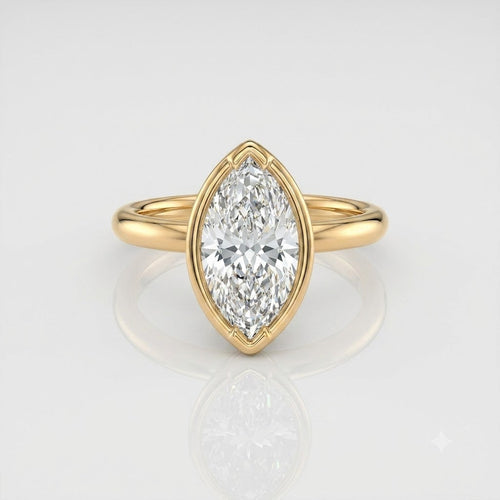 Marquise Bezel Solitaire Moissanite Engagement Ring 9ct yellow gold South Africa