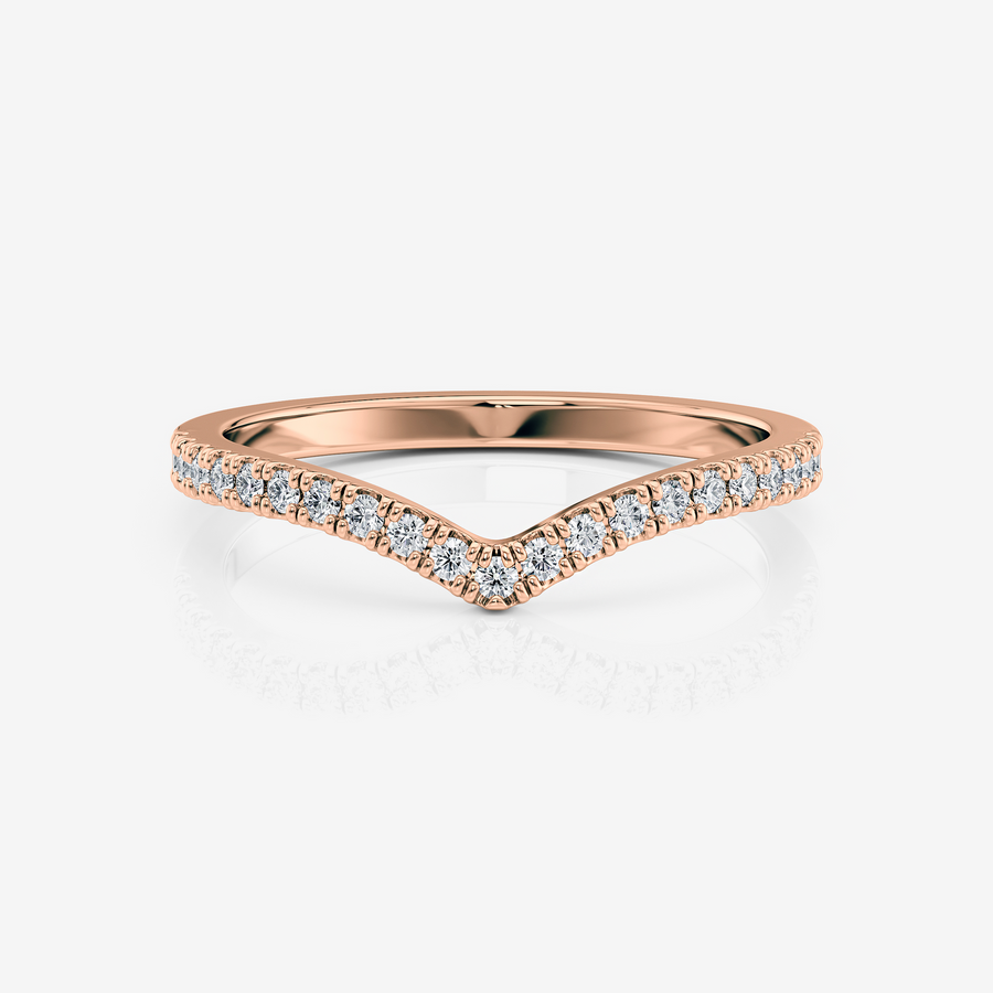 Pave Chevron Wedding Ring | Lab Diamond