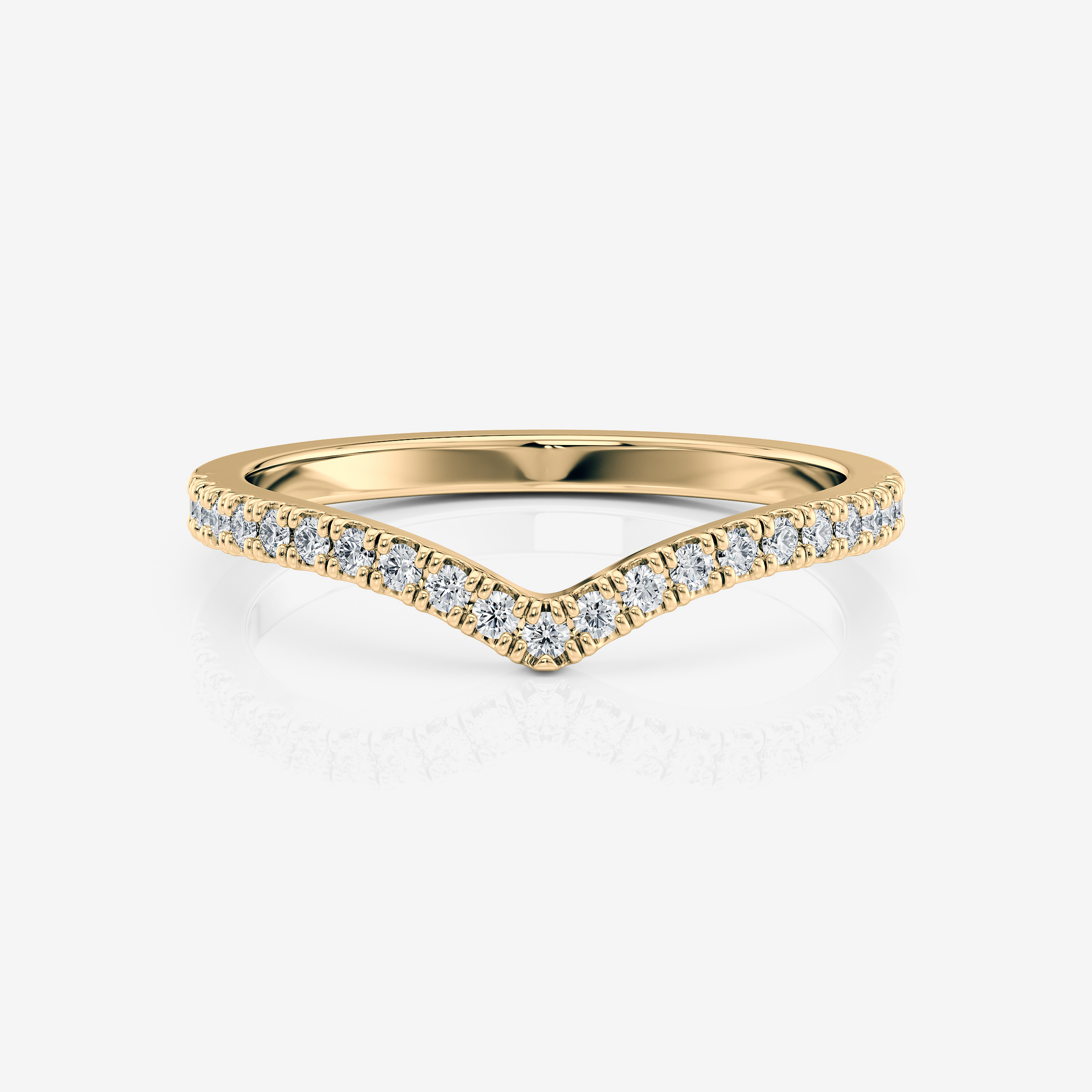 Lola Pave Chevron Wedding Ring | Lab Diamond