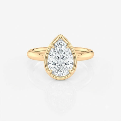Pear Bezel Solitaire Moissanite Engagement Ring 9ct yellow gold South Africa