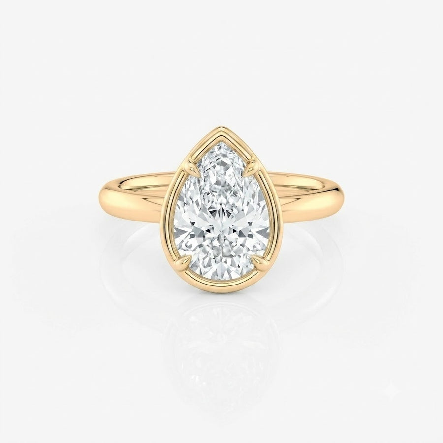 Pear Bezel Solitaire Moissanite Engagement Ring 9ct yellow gold South Africa