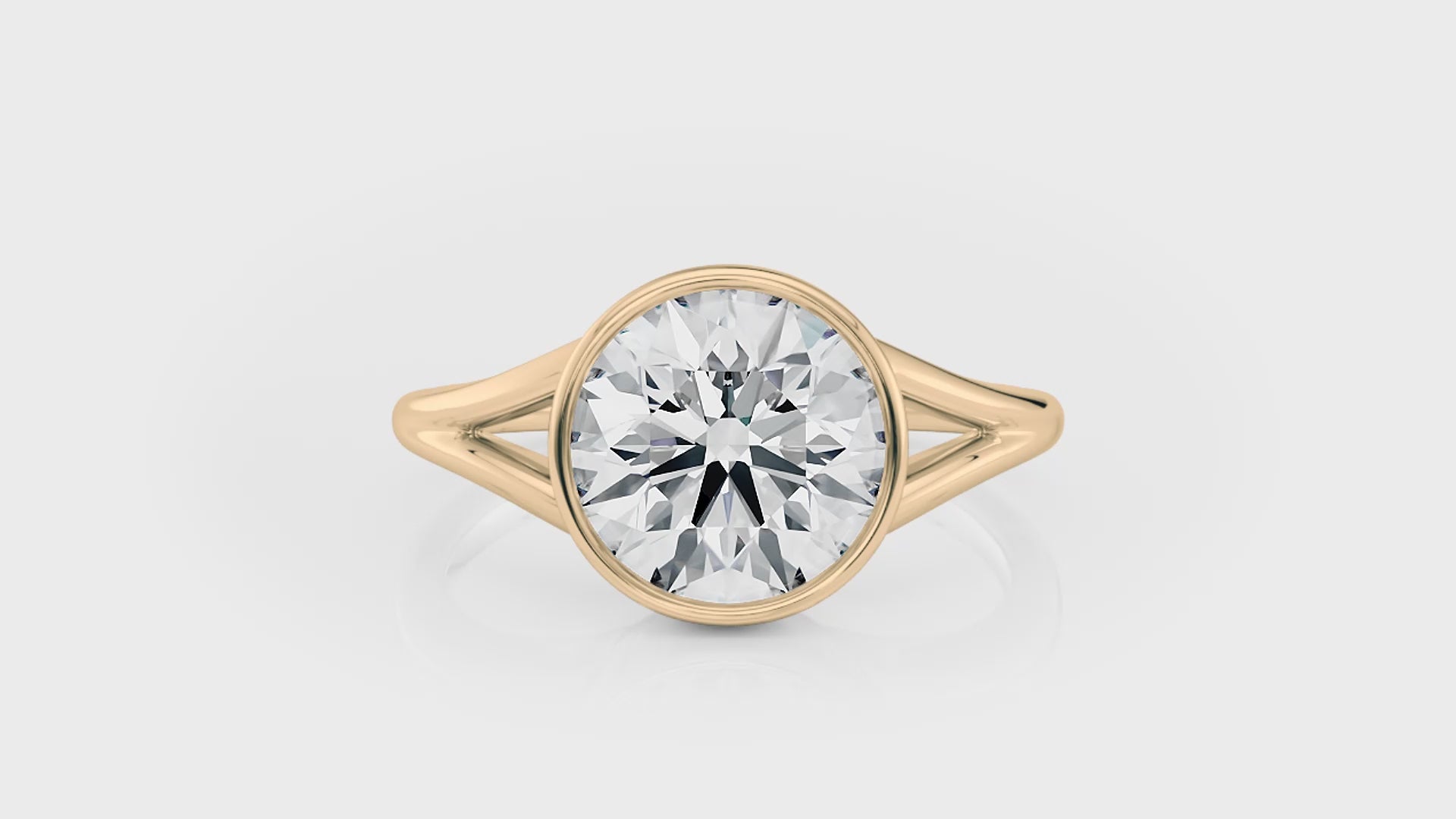 Round Split Bezel Solitaire Lab Diamond Engagement Ring