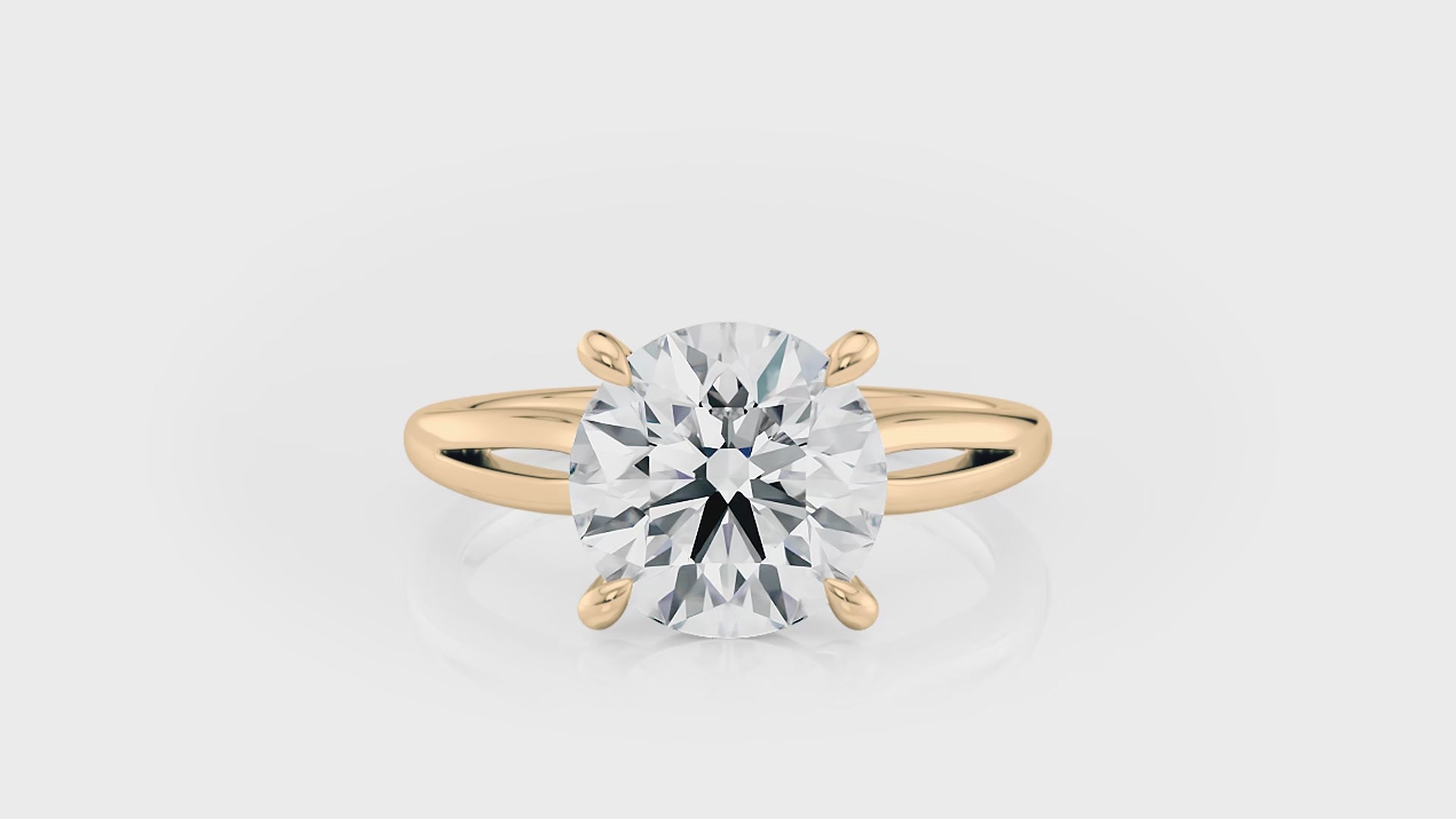 Round Split Band Solitaire Moissanite Engagement Ring