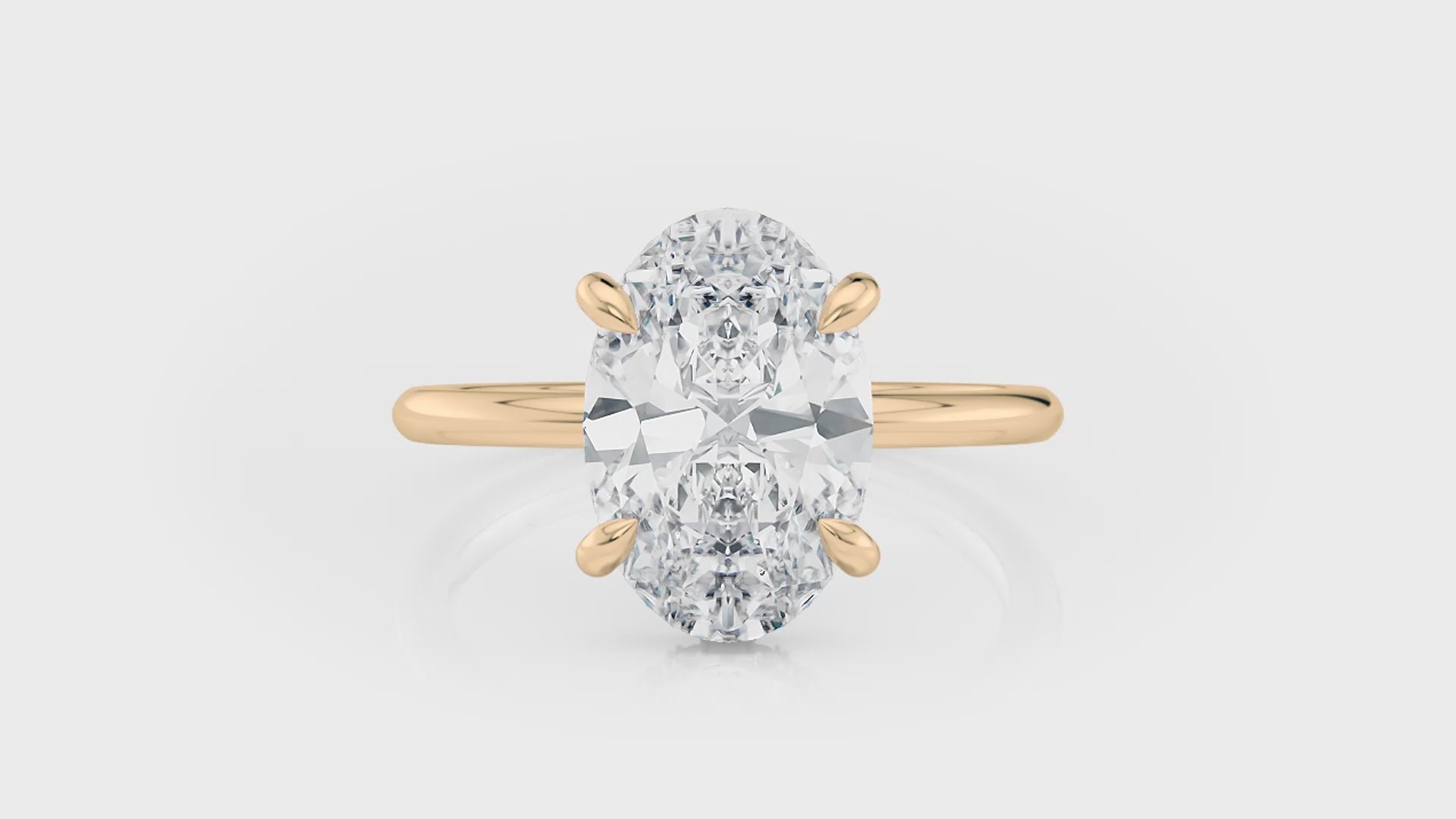 Oval Double Hidden Halo Pave Moissanite Engagement Ring