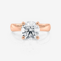 Rose gold Round Tapered Band Solitaire Lab Diamond Engagement Ring