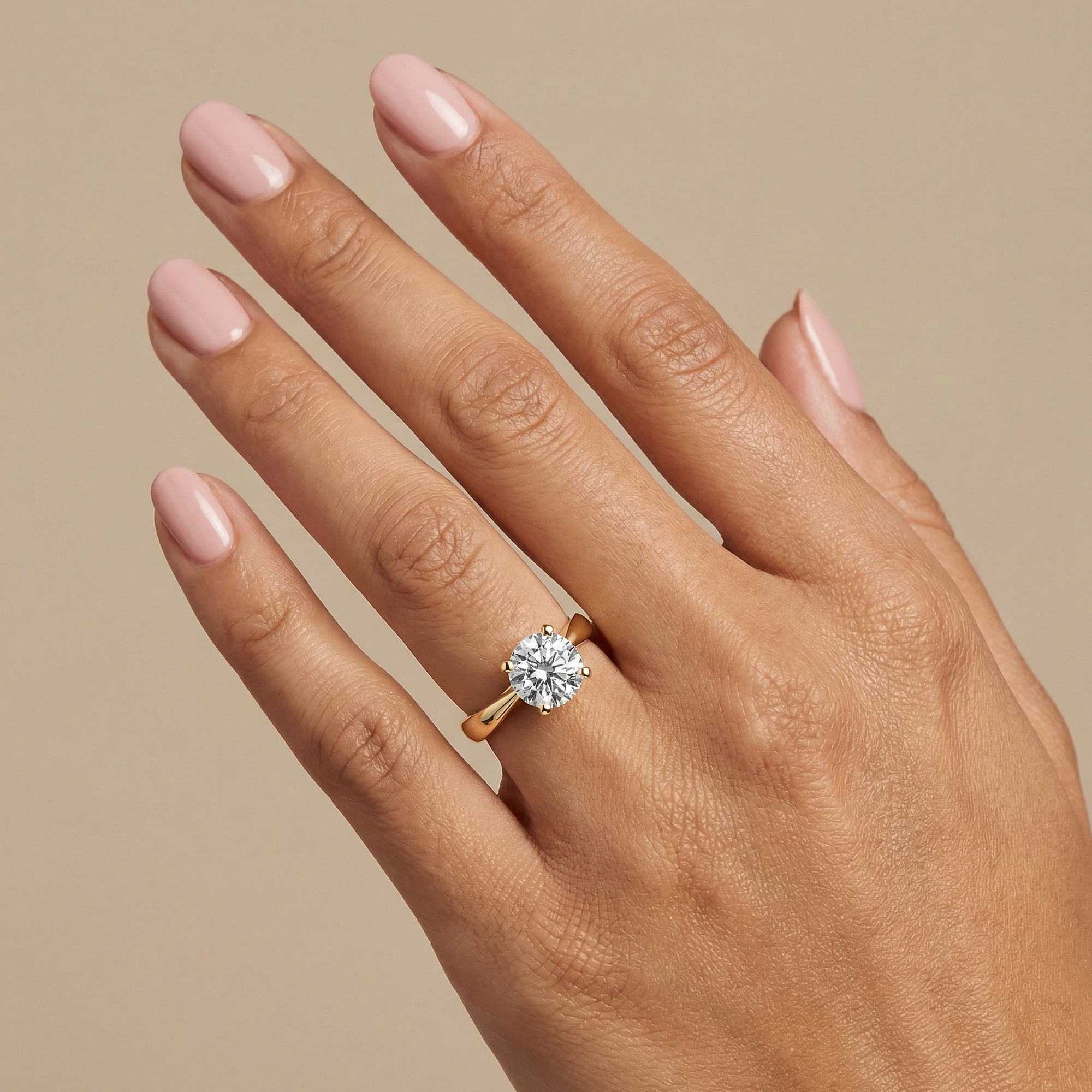 Aria Round Tapered Band Solitaire Lab Diamond Engagement Ring