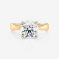 yellow gold Round Tapered Band Solitaire Lab Diamond Engagement Ring