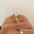 Round Half-Round Band Hidden Halo Moissanite Engagement Ring South Africa Moissanite by Design