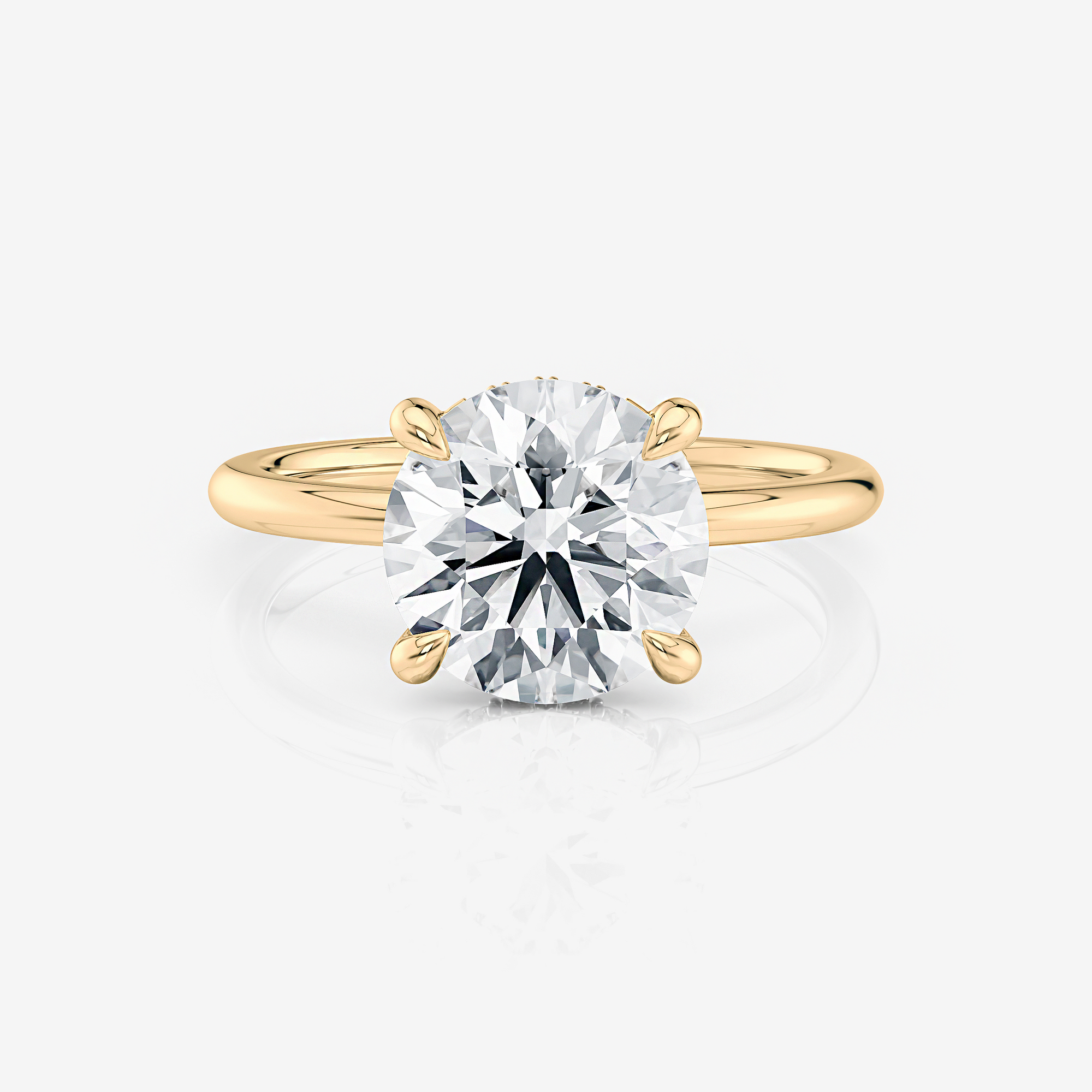 yellow gold Round Half-Round Band Hidden Halo Moissanite Engagement Ring South Africa Moissanite by Design