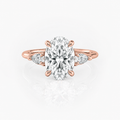 Oval and Pear Trilogy Lab Diamond Engagement Ring