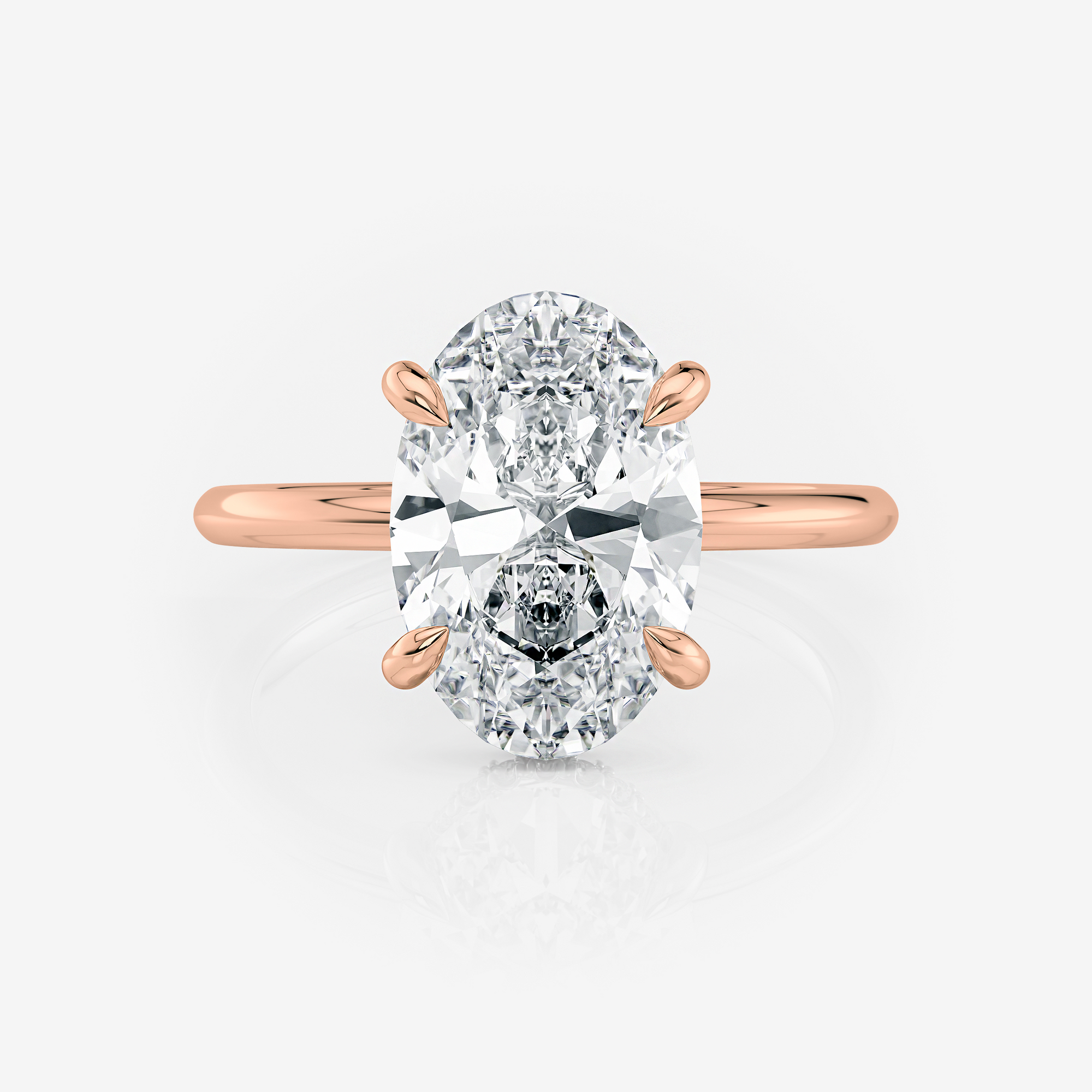 rose gold 4ct oval hidden halo Lab Diamond Engagement Ring South Africa Moissanite By Design