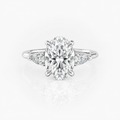 Oval and Pear Trilogy Lab Diamond Engagement Ring