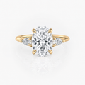 Oval and Pear Trilogy Lab Diamond Engagement Ring